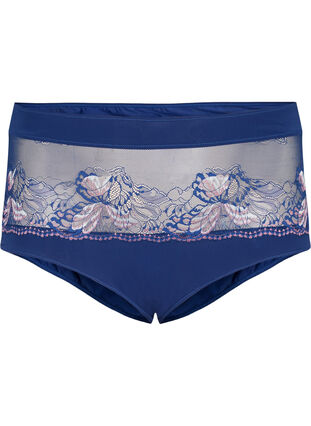 Hipster panty with lace and regular waist, Medieval Blue, Packshot image number 0