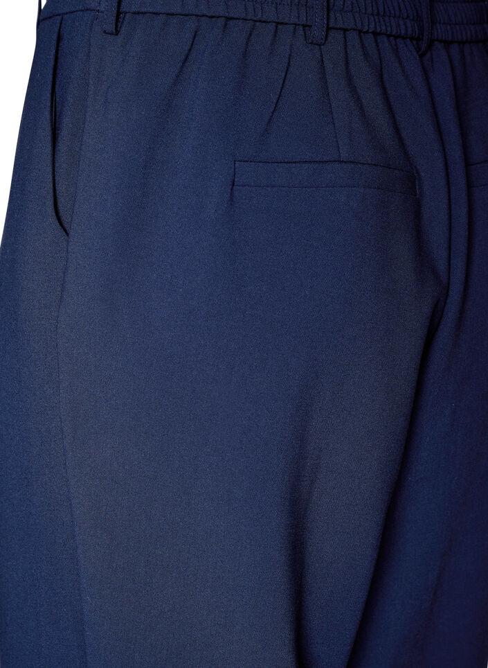 Tailored trousers with a high waist and straight fit, Blue, Packshot image number 3