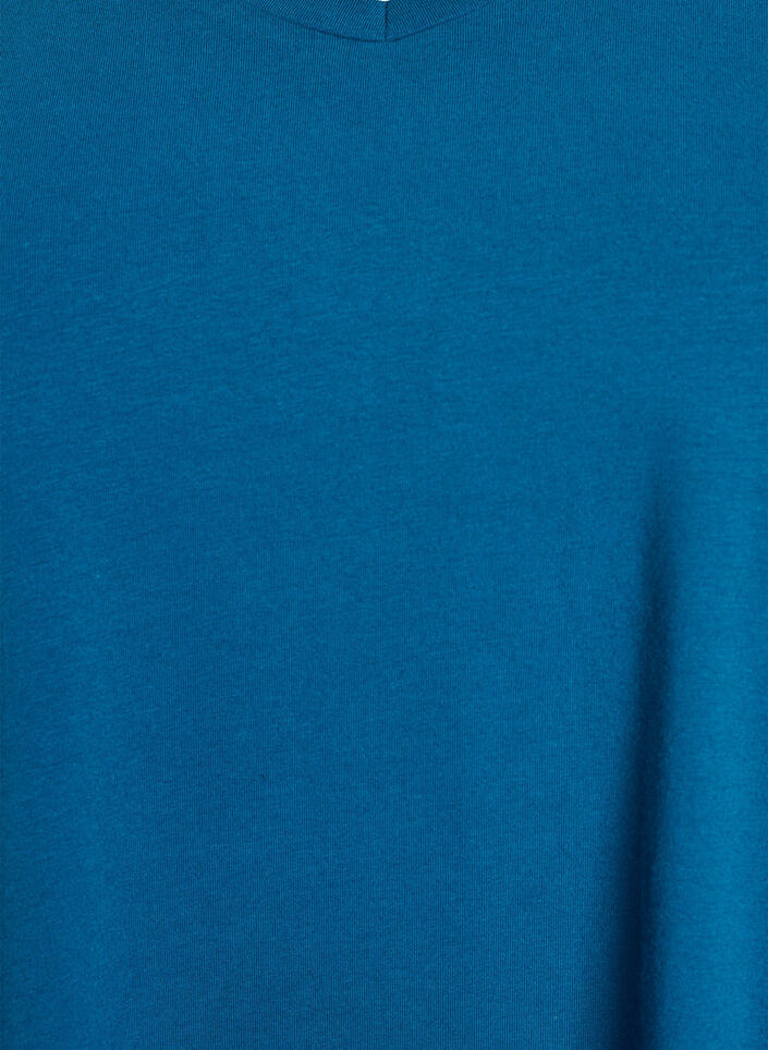 Basic plain cotton t-shirt, Petrol, Packshot image number 2