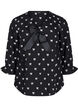 Blouse with bows and 3/4 sleeves, Black White Bow, Packshot image number 0