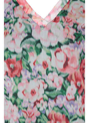 Floral blouse with long sleeves and smock, Flower AOP, Packshot image number 2