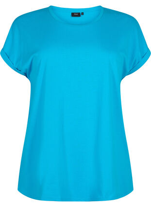 Short sleeve cotton blend T-shirt, Hawaiian Ocean, Packshot image number 0