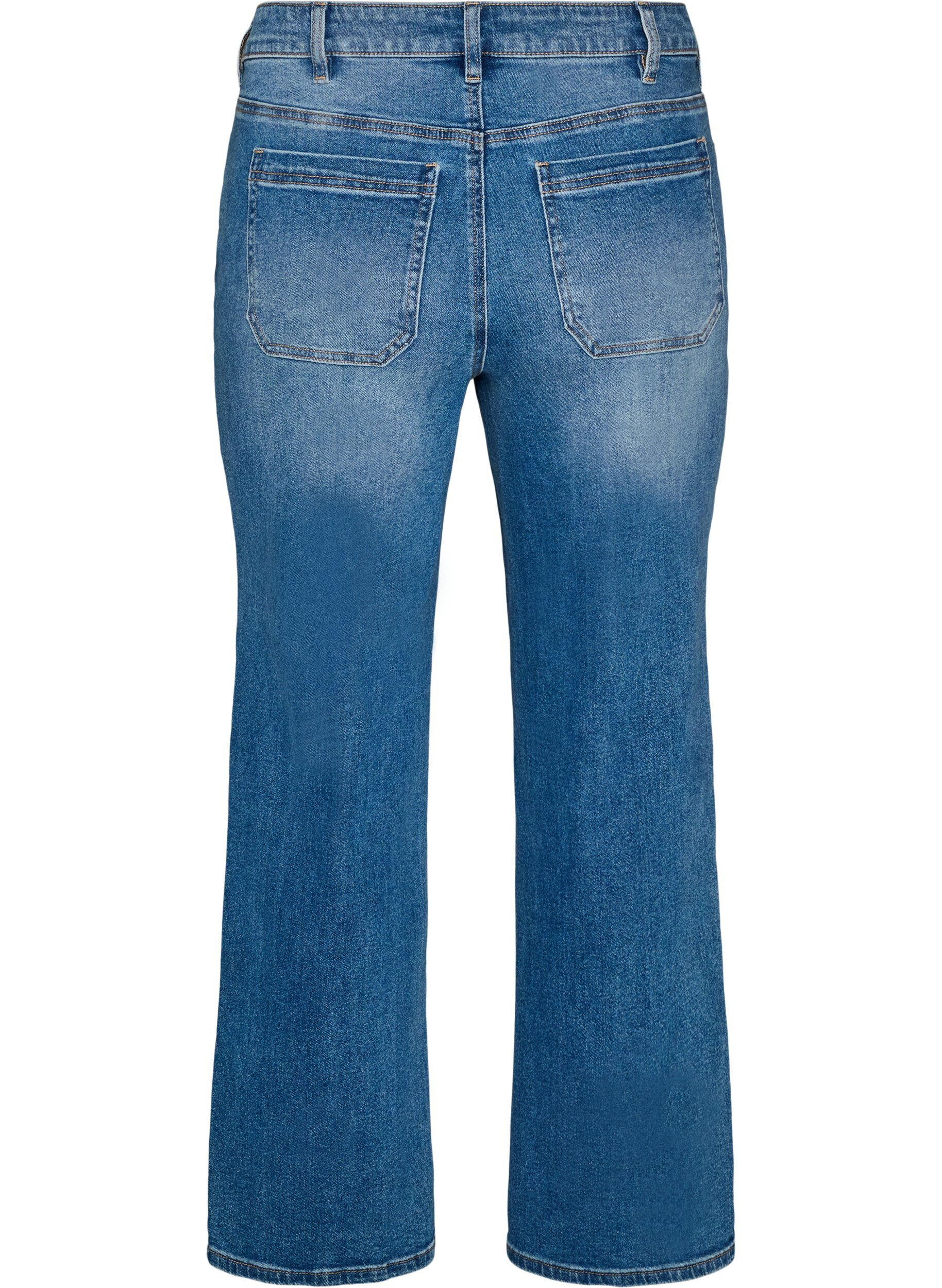 ZizzifashionStraight jeans with a lightly distressed look, Light Blue, Packshot image number 1