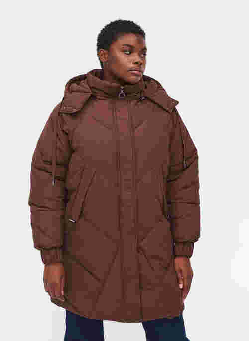 Winter jacket with removable hood