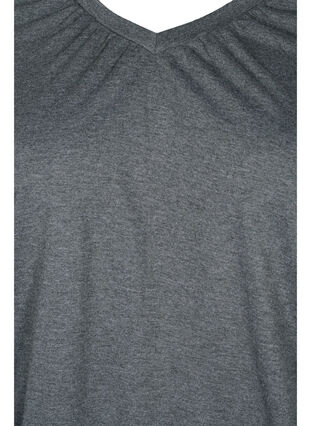 Melange top with long sleeves and v cutting, Scarab Mel., Packshot image number 2