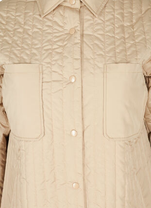 Quilted jacket with chest pockets and a collar, Silver Mink, Packshot image number 2