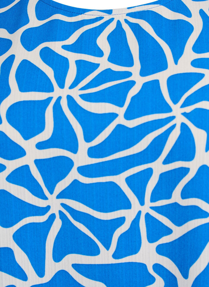 Short-sleeved blouse with round neck, Blue, Packshot image number 2