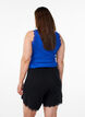 Loose night shorts with ribbed texture and lace trim, Black, Model image number 2