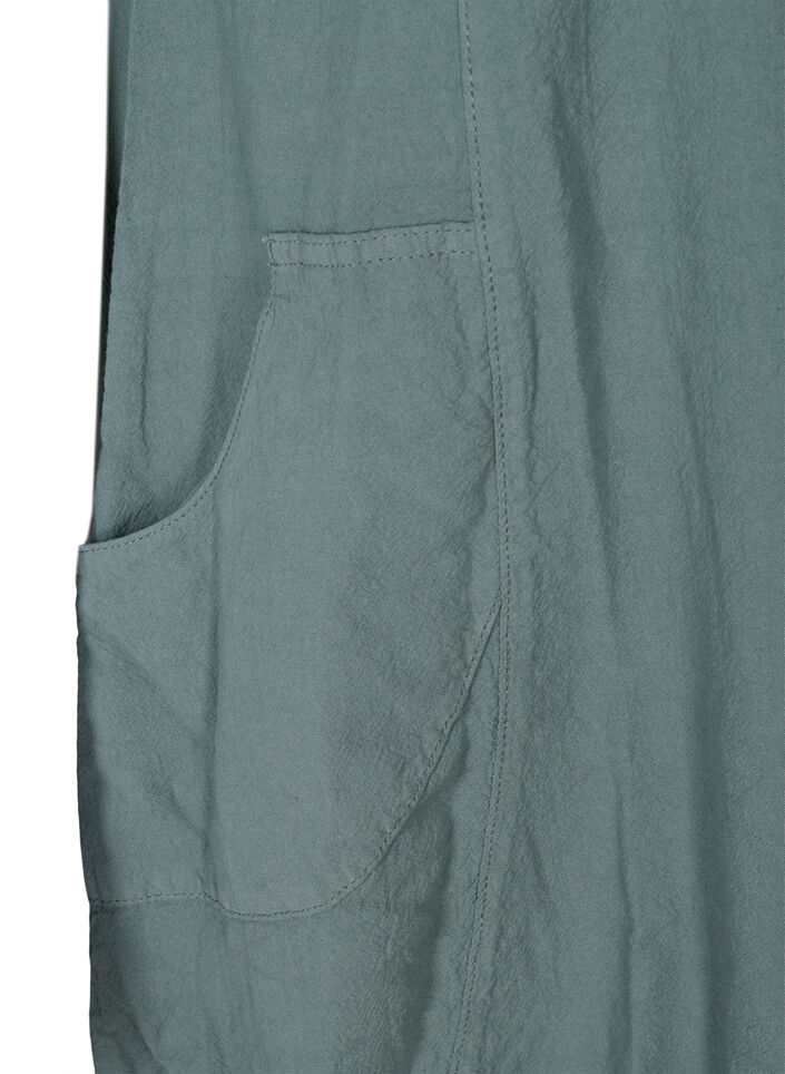 Short-sleeved cotton dress, Green, Packshot image number 3
