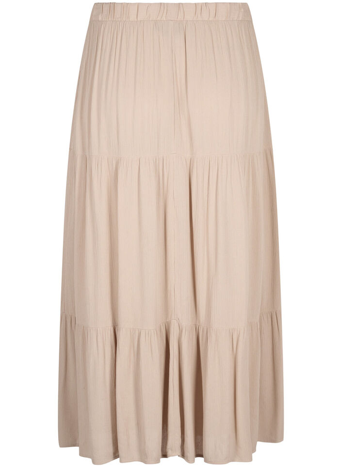 Long skirt with elasticated waist, Beige, Packshot image number 1