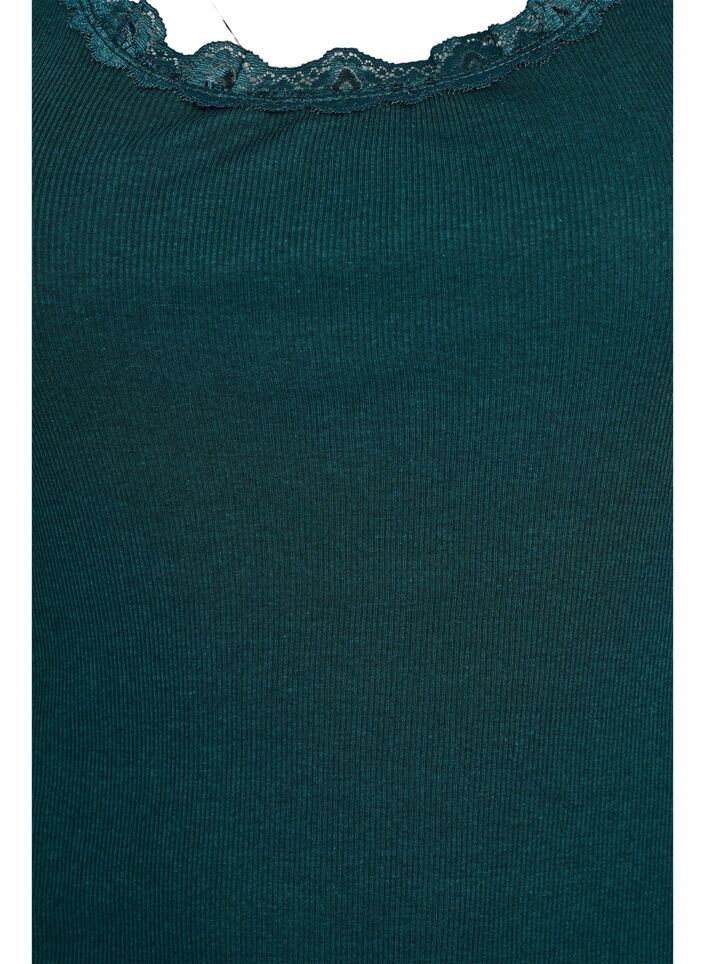 Top with lace trim, Green, Packshot image number 2