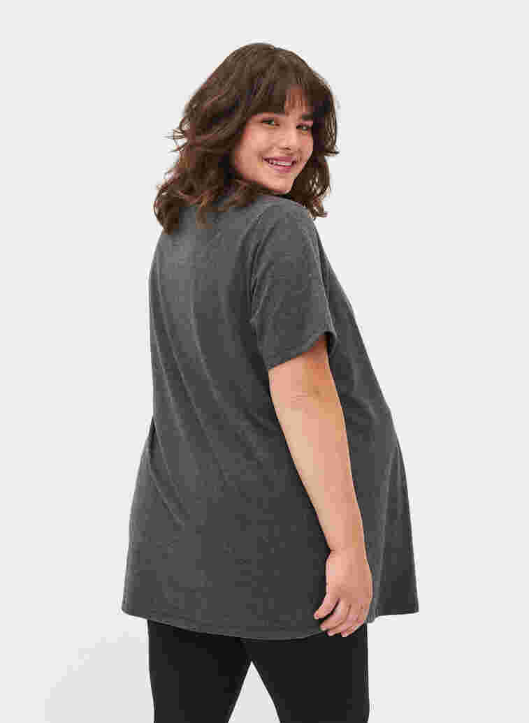 Short-sleeved cotton maternity T-shirt, Dark Grey Melange, Model image number 1