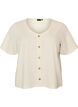 Textured cotton blouse with button fastening, Vanilla, Packshot image number 0