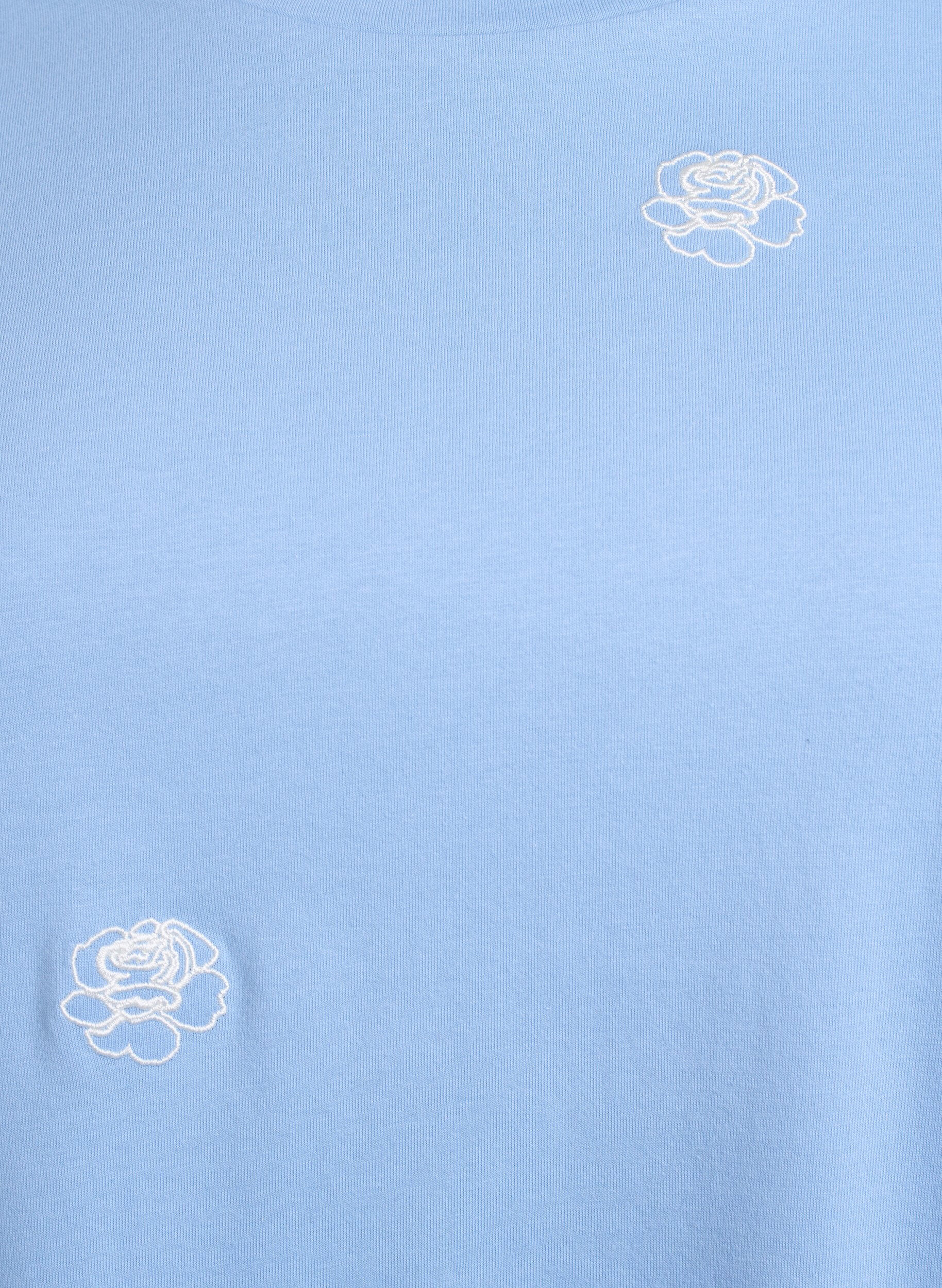 ZizzifashionT-shirt in organic cotton with embroidered motifs, Light Blue, Packshot image number 2
