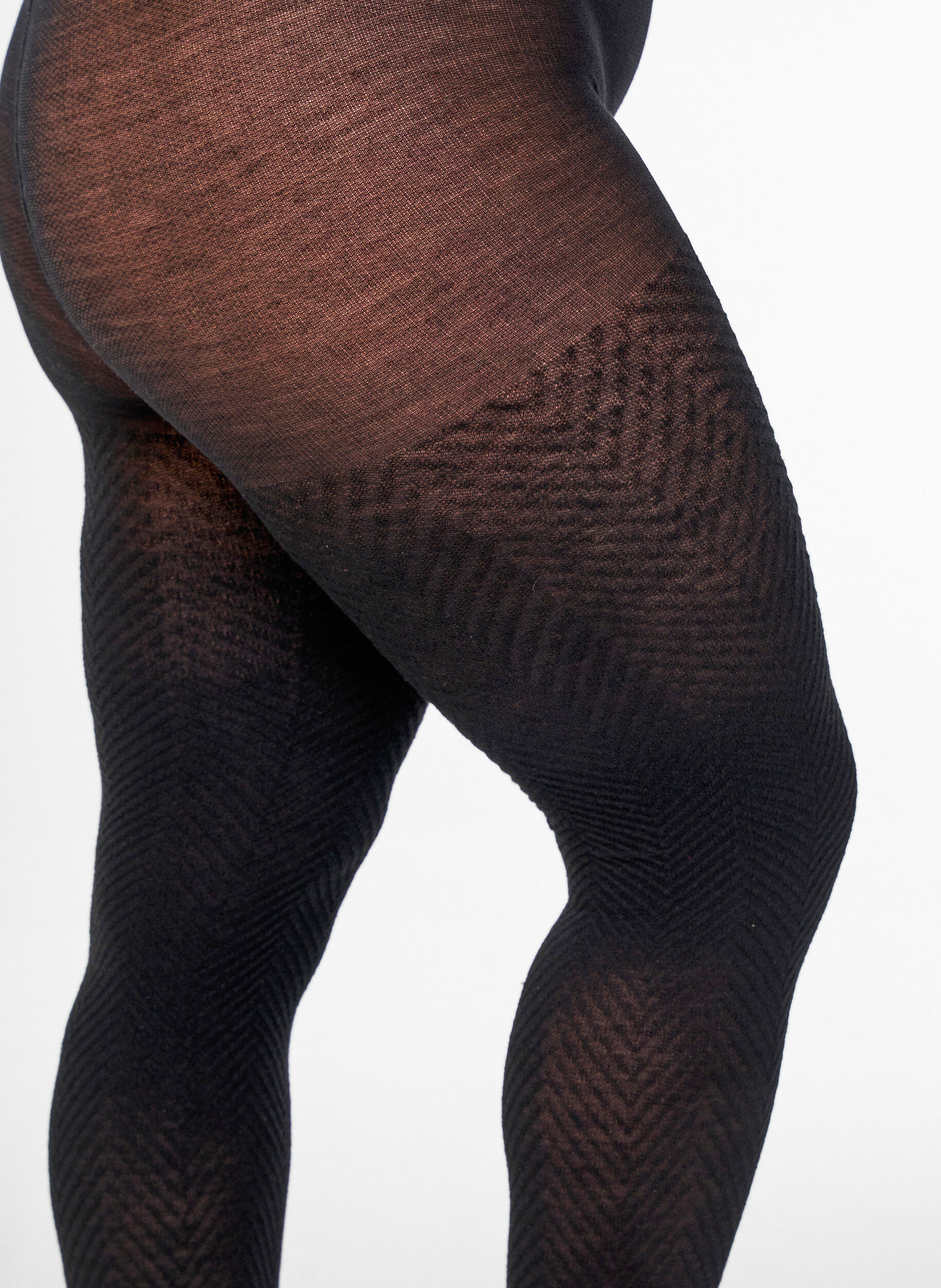 Zizzifashion Textured tights, Black, Packshot image number 2