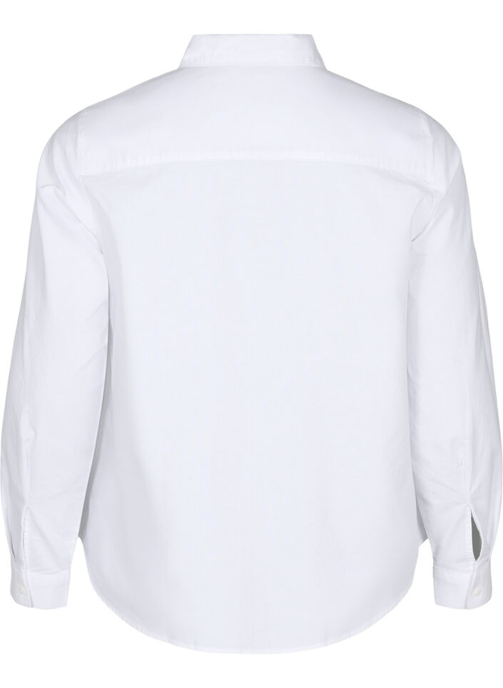 Long-sleeved cotton shirt, White, Packshot image number 1