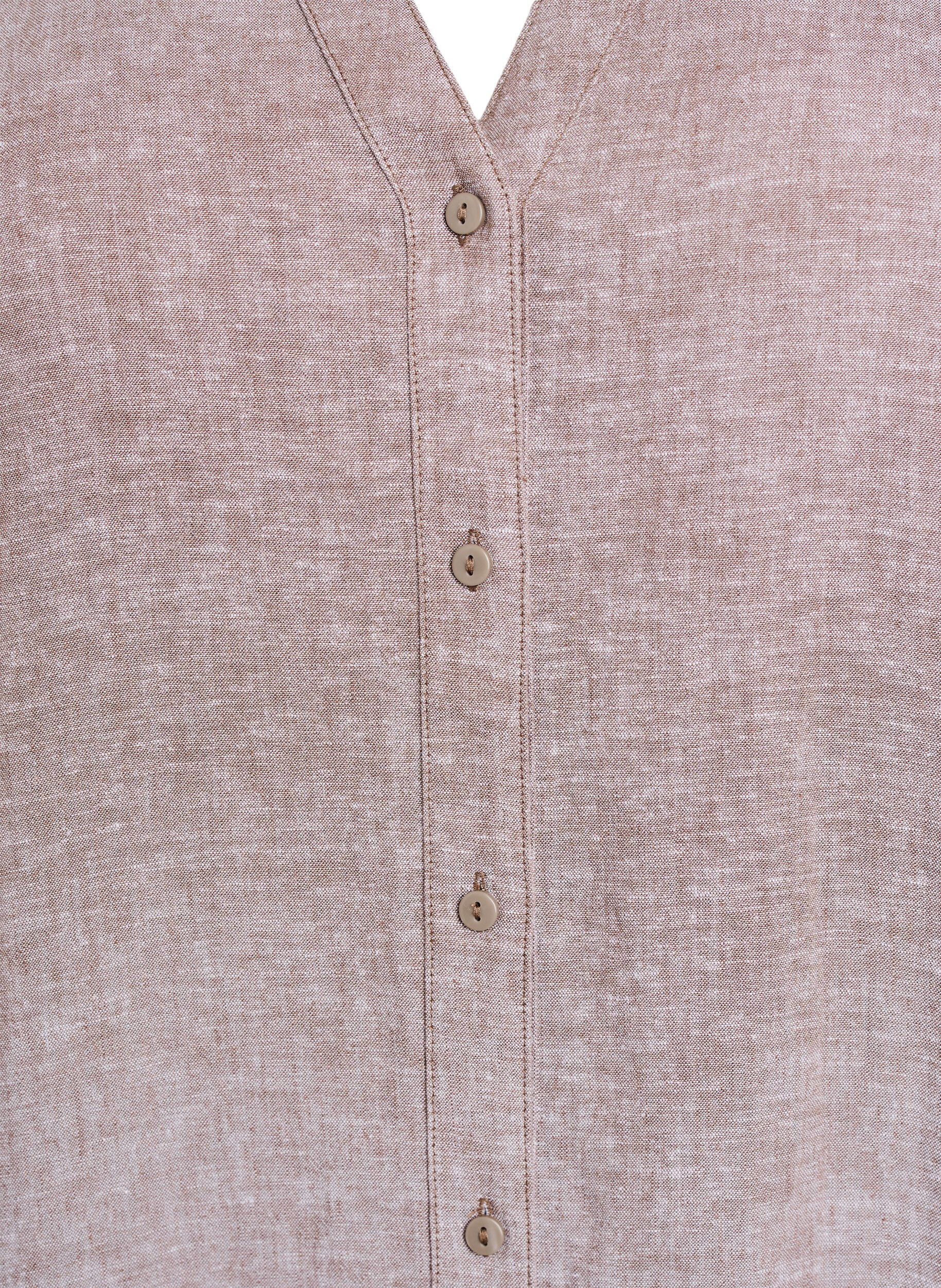 ZizzifashionLong shirt in linen and viscose, Brown, Packshot image number 2