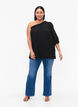 One-shoulder blouse in viscose, Black, Model image number 1