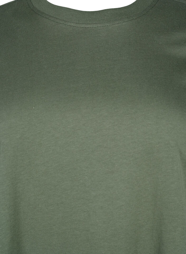 Basic cotton T-shirt with round neck, Green, Packshot image number 2