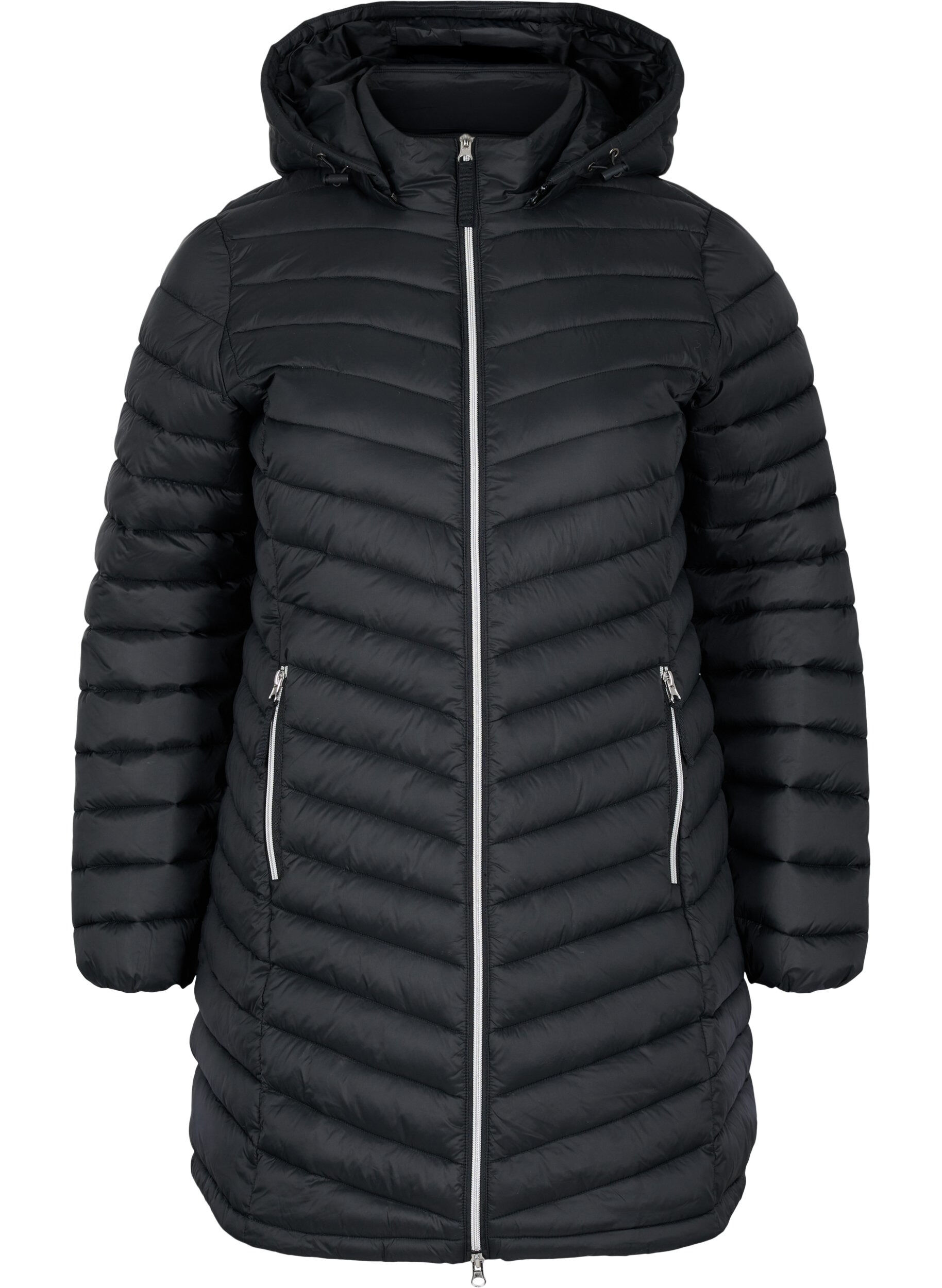 ZizzifashionLightweight jacket with pockets and detachable hood, Black, Packshot image number 0