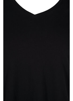 Basic t-shirt with v-neck, Black, Packshot image number 2