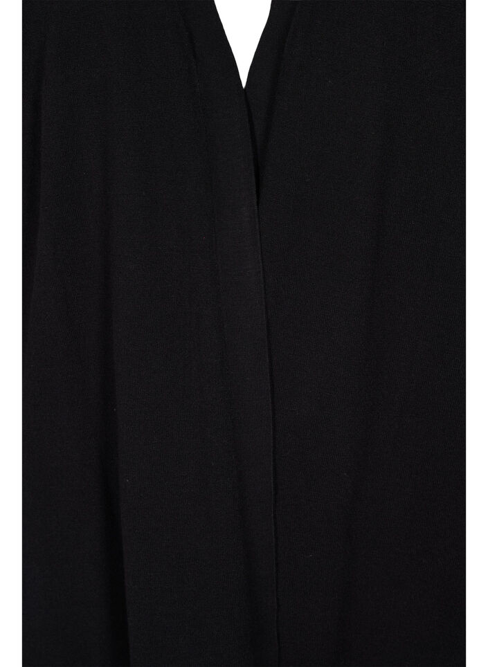 Knitted cardigan with slit and rib, Black, Packshot image number 2