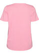 Cotton T-shirt with front print, Pink, Packshot image number 1