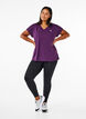 Loose training t-shirt with v-neck, Purple, Model image number 1