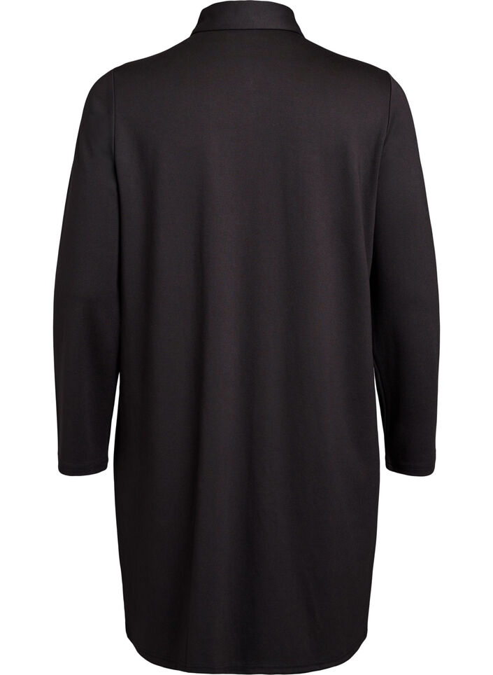 Shirt dress with decorative buttons, Black, Packshot image number 1