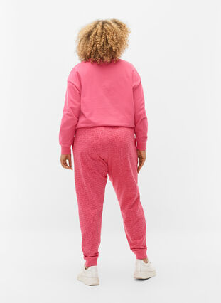 Sweatpants with print and pockets, Hot Pink AOP, Model image number 1