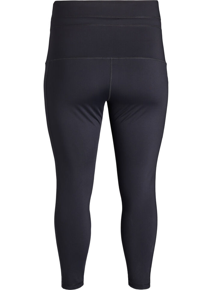 High-waisted 7/8 training tights with a pocket., Black, Packshot image number 1