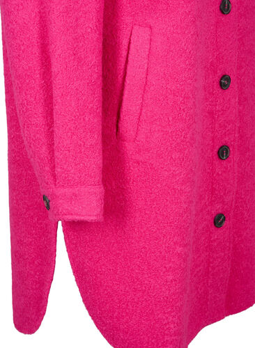 Long shirt jacket in bouclé look, Fuchsia Red, Packshot image number 3