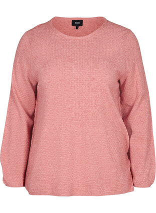 Knitted blouse with pattern, Faded Rose Mel., Packshot image number 0