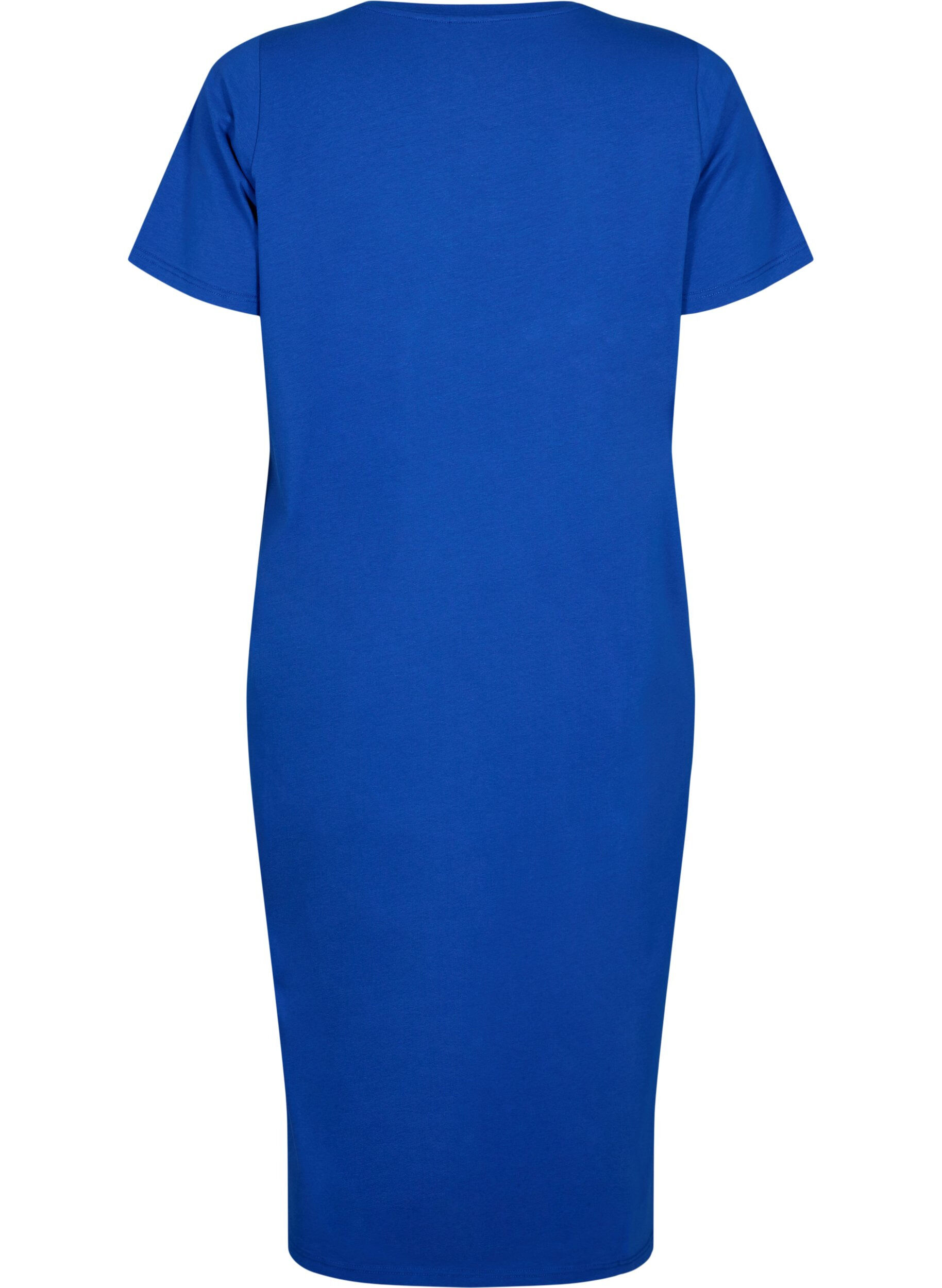 Zizzifashion Short sleeve cotton dress with slit, Surf the web, Packshot image number 1