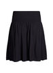 Short skirt with smocked waist, Black, Packshot image number 1