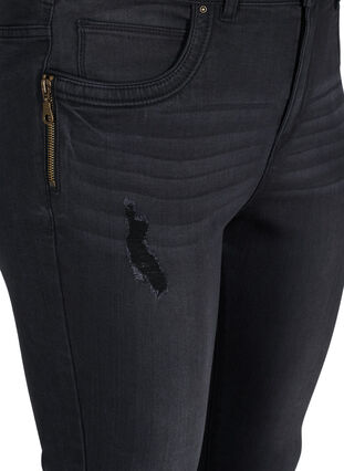Super slim Amy jeans with slit and buttons, Grey Denim, Packshot image number 2