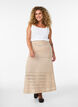Knitted skirt with eyelet embroidery, Beige, Model image number 0