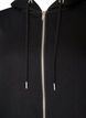 Long hoodie with zip and pockets, Black, Packshot image number 2