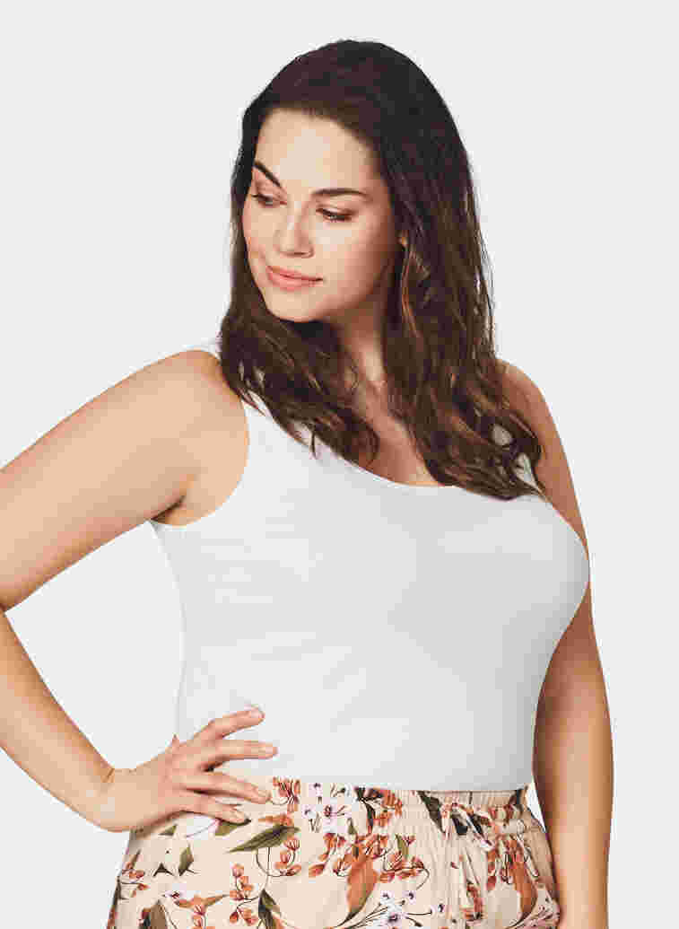 Basic vest top, Bright White, Model image number 1