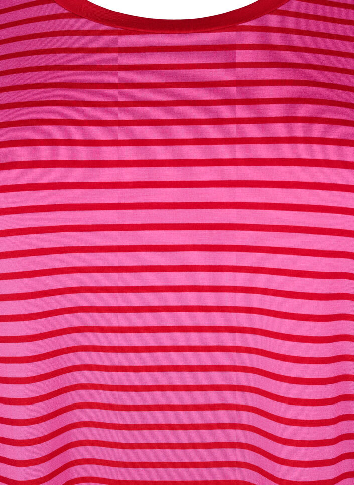 T-shirt with TENCEL™ Lyocell and stripes, Rose, Packshot image number 2
