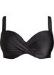 Bikini top with underwire and draping, Black, Packshot image number 0