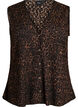 Sleeveless top with a wavy texture and button fastening, Brown, Packshot image number 0