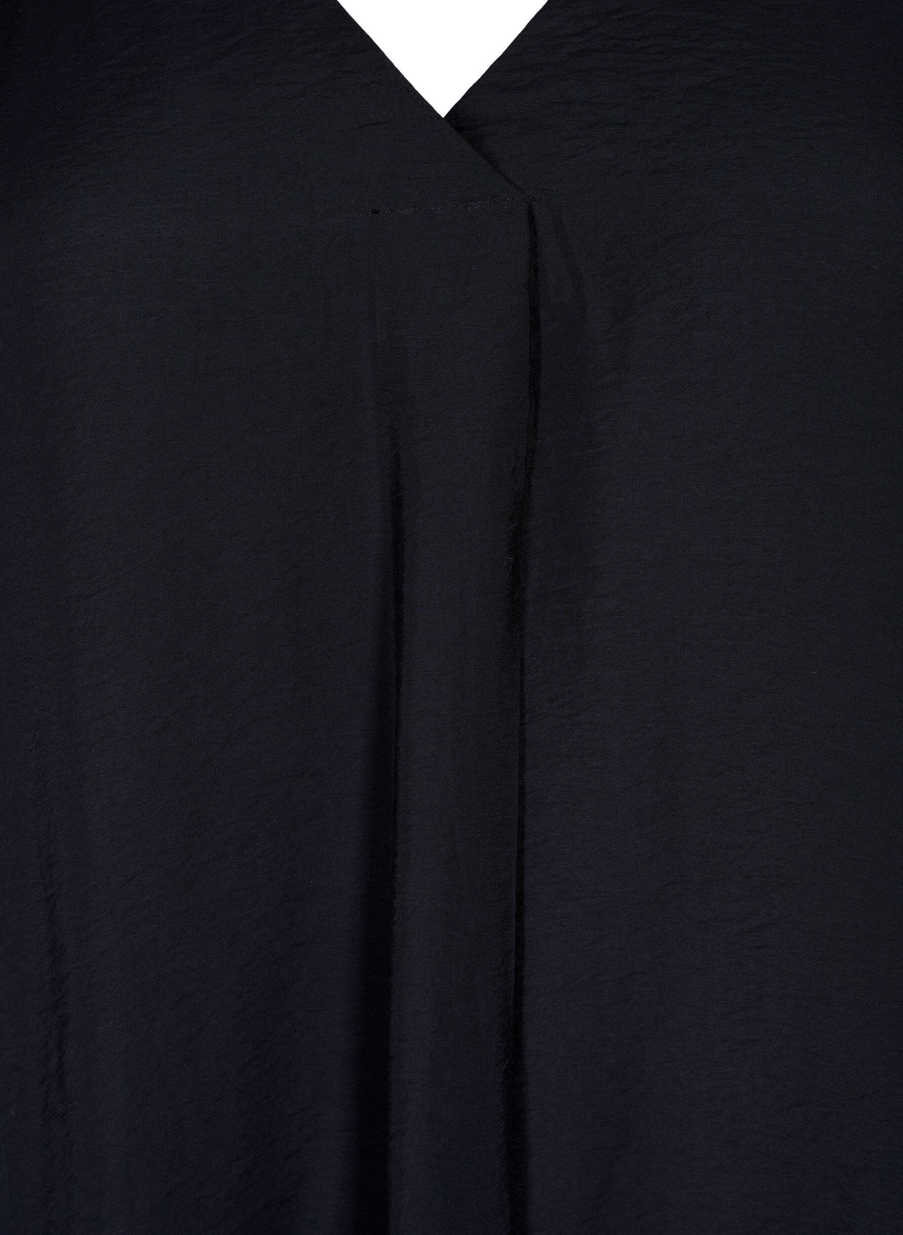 ZizzifashionV-neck dress in viscose, Black, Packshot image number 2