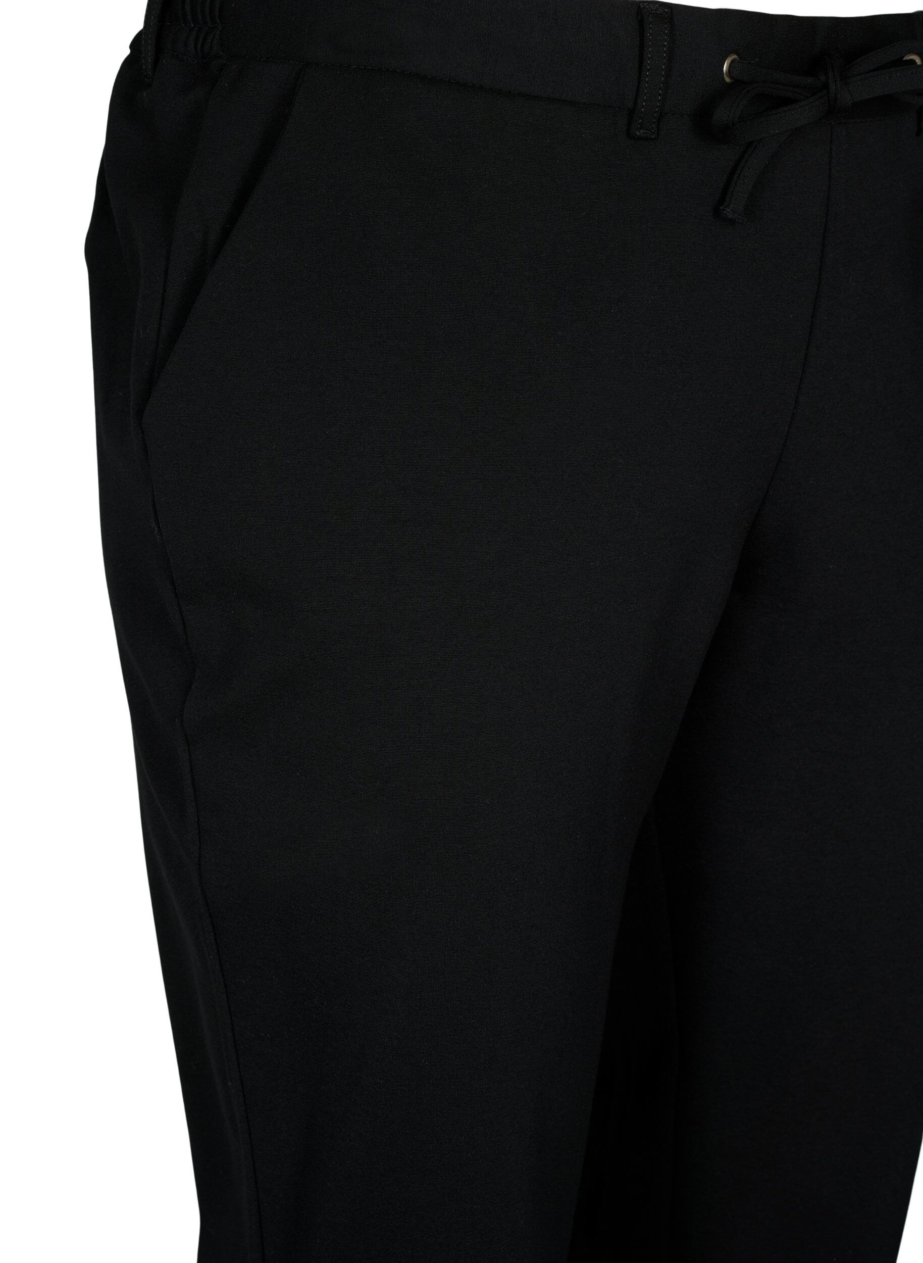 Zizzifashion Capri trousers in viscose mix, Black, Packshot image number 2