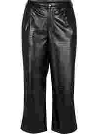 Imitation leather pants with width