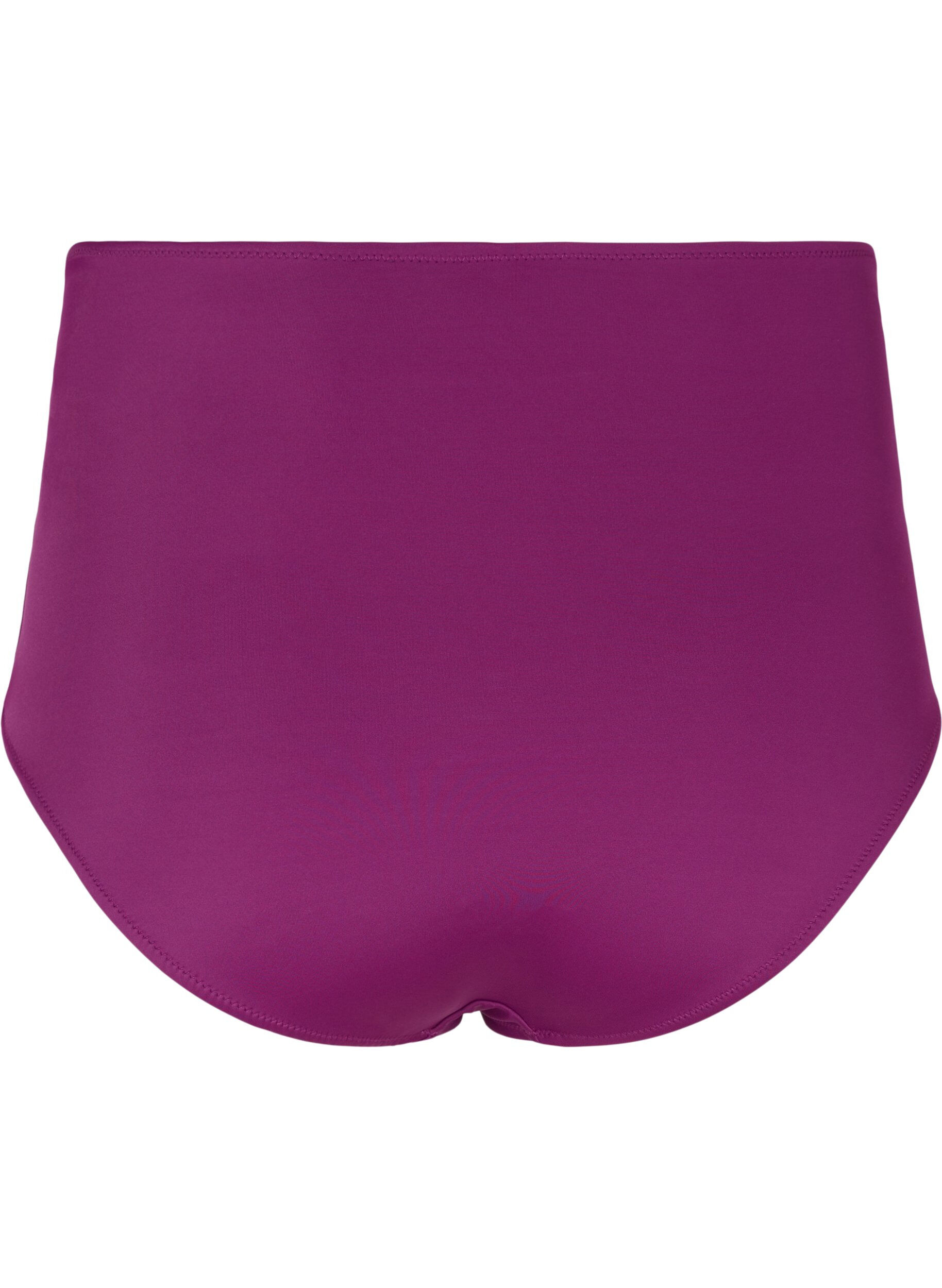 Zizzifashion High-waisted bikini bottom with ruching, Dark Purple, Packshot image number 1