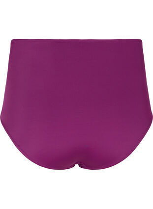 High-waisted bikini bottom with ruching, Dark Purple, Packshot image number 1