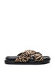 Wide fit - Sandal with criss-cross straps and ruffle edges, Brown, Packshot image number 0