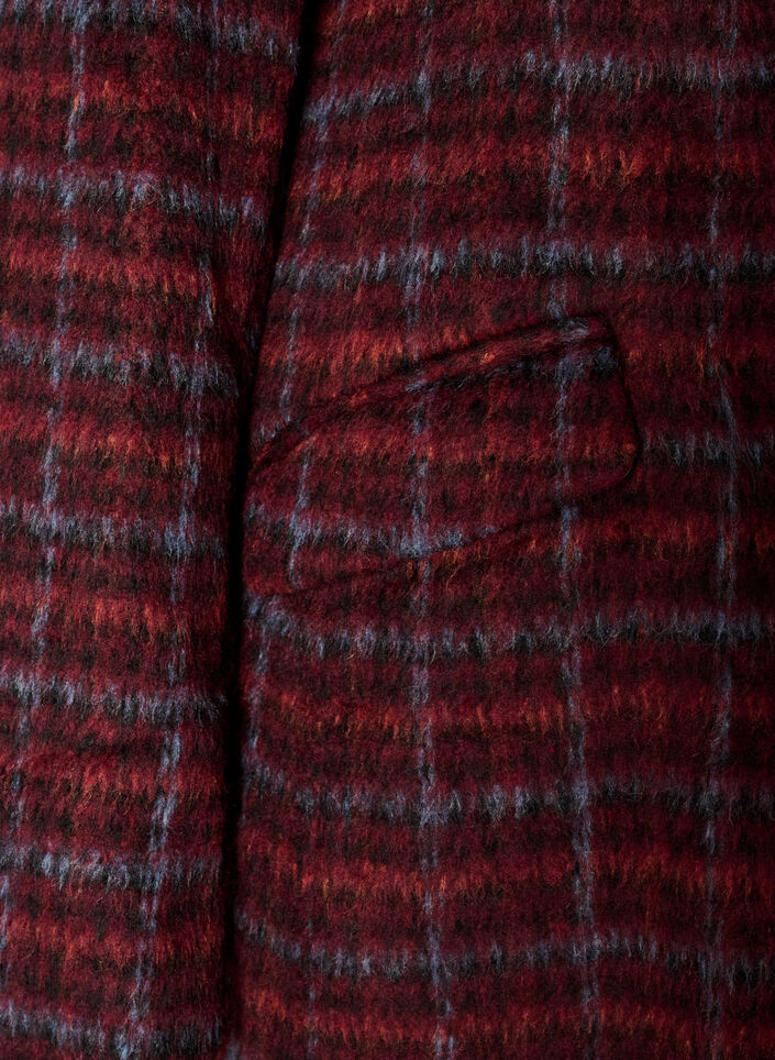 Checked coat with pockets, Red, Packshot