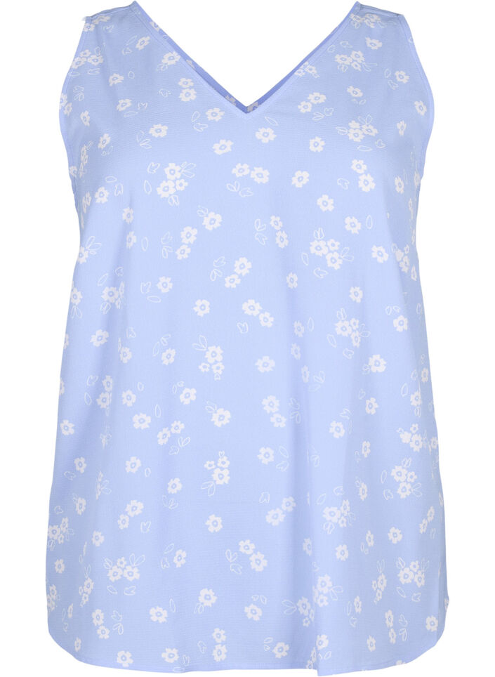 Floral top with v-neck, Serenity Flower AOP, Packshot image number 0